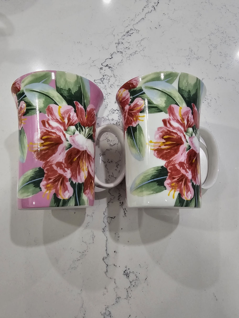 Mayfair And Jackson Porcelaine Floral Fine Bone China Coffee Mug  Set of 2